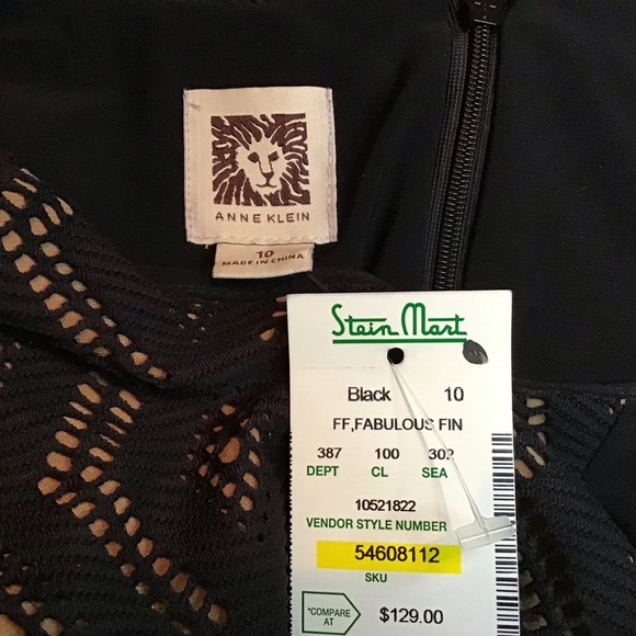 NWT Anne Klein Black Dress it’s Back Zipper - Picture 4 of 4